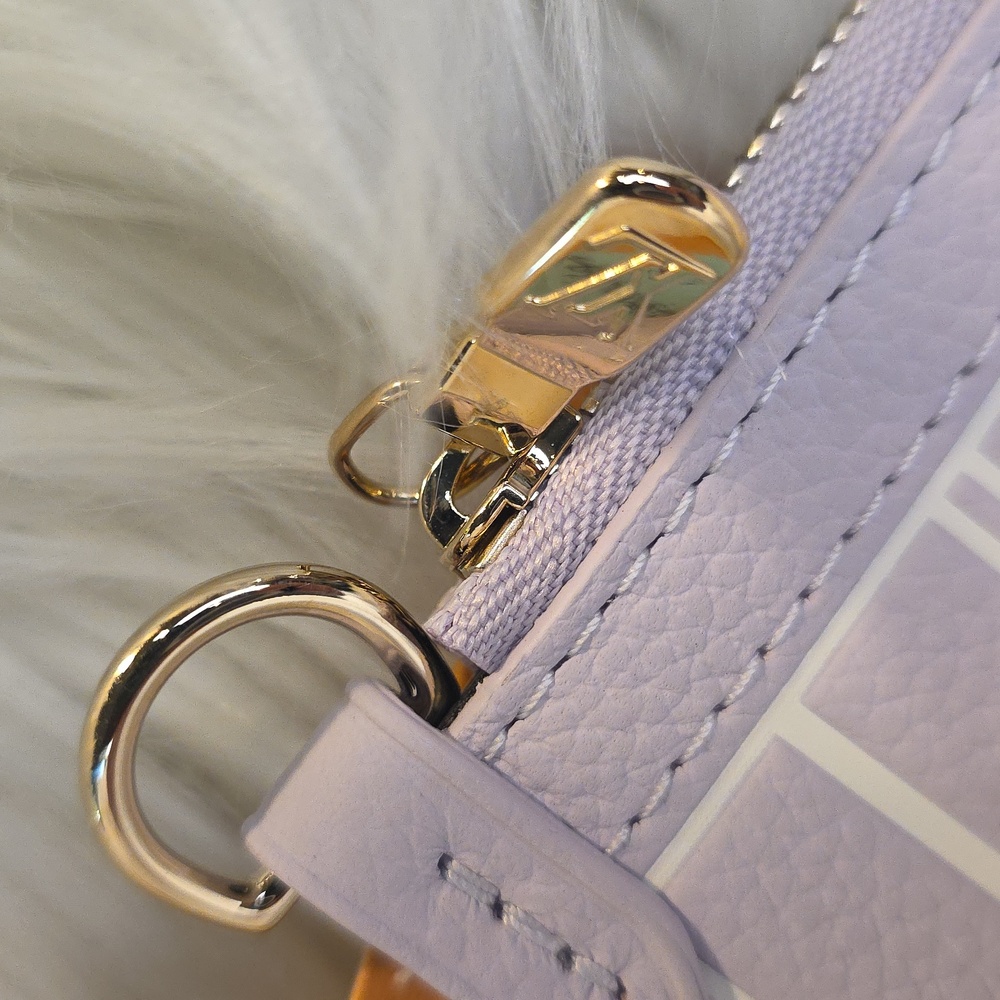 BNEW UNUSED Louis Vuitton NEVERFULL BANDOULIERE INSIDE OUT BB MISTY LILAC POUCH - Picture 6 of 9